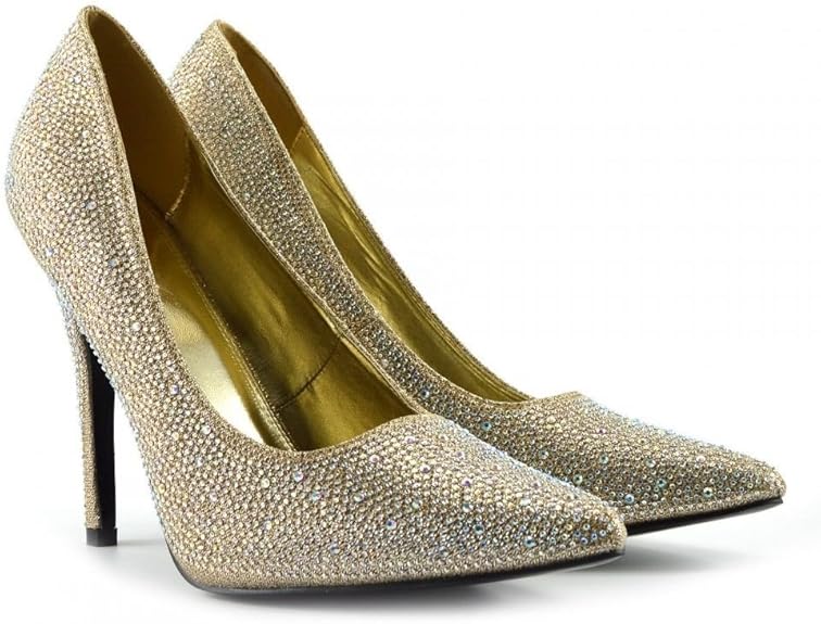 Womens Stiletto High Heel Pointed Toe Pumps Ladies Party Wedding Bridal Occasion Heeled Court Shoes