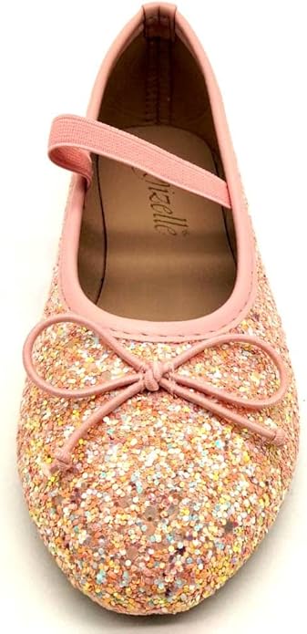 Girls Mary Jane Glitter Flats Kids Dress Shoes Party & Formal Occasions Sparkly Ballet Style Shoes Toddlers & Children