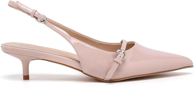Elegant Women’s Pointed Toe Sling back Kitten Heel Sandals Perfect Wedding & Party Pumps Stylish Footwear (Size 3-8 UK)