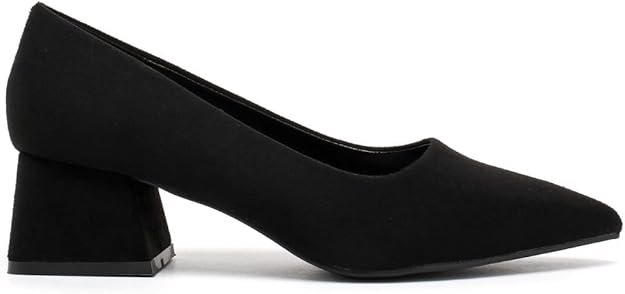 Elegant Women's Closed Pointed Toe Slip-On Court Heels with Featuring Chunky Block Heel Stylish Shoes for Weddings & Parties