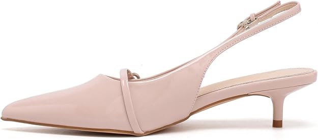 Elegant Women’s Pointed Toe Sling back Kitten Heel Sandals Perfect Wedding & Party Pumps Stylish Footwear (Size 3-8 UK)