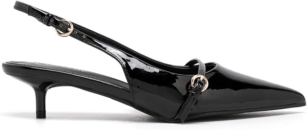 Elegant Women’s Pointed Toe Sling back Kitten Heel Sandals Perfect Wedding & Party Pumps Stylish Footwear (Size 3-8 UK)