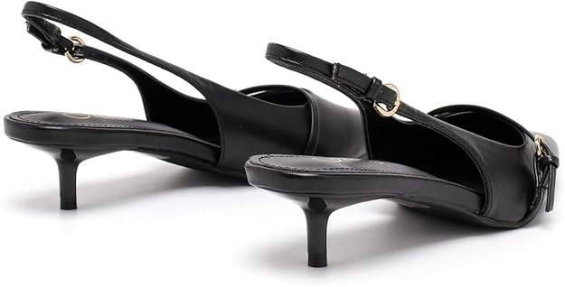 Elegant Women’s Pointed Toe Sling back Kitten Heel Sandals Perfect Wedding & Party Pumps Stylish Footwear (Size 3-8 UK)