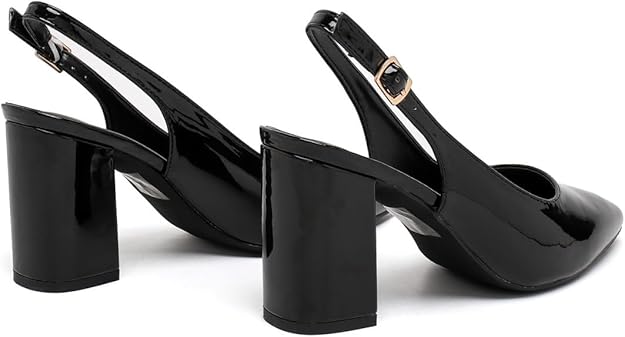 Women’s Elegant Pointed Toe Court Shoes Ankle Strap Chunky Heels, Block Heel Sandals Pumps for Wedding & Party UK Size 3-8