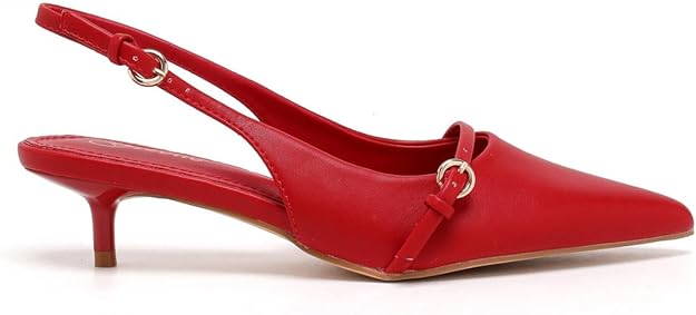 Elegant Women’s Pointed Toe Sling back Kitten Heel Sandals Perfect Wedding & Party Pumps Stylish Footwear (Size 3-8 UK)