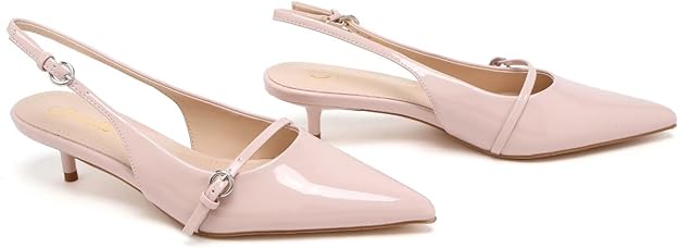 Elegant Women’s Pointed Toe Sling back Kitten Heel Sandals Perfect Wedding & Party Pumps Stylish Footwear (Size 3-8 UK)