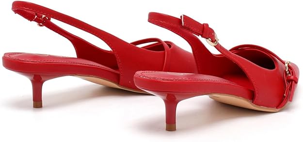 Elegant Women’s Pointed Toe Sling back Kitten Heel Sandals Perfect Wedding & Party Pumps Stylish Footwear (Size 3-8 UK)