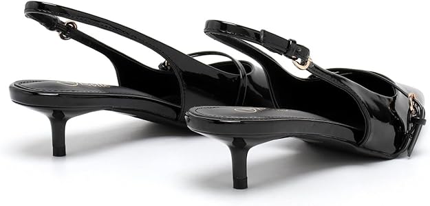 Elegant Women’s Pointed Toe Sling back Kitten Heel Sandals Perfect Wedding & Party Pumps Stylish Footwear (Size 3-8 UK)