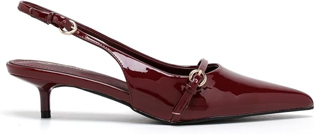 Elegant Women’s Pointed Toe Sling back Kitten Heel Sandals Perfect Wedding & Party Pumps Stylish Footwear (Size 3-8 UK)