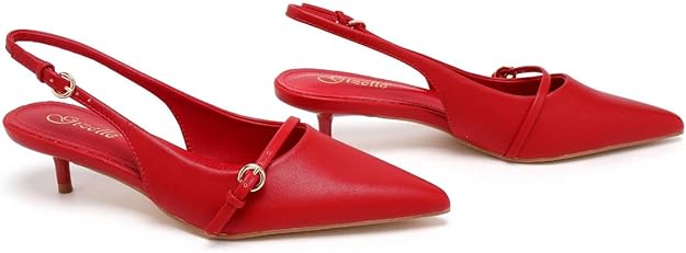 Elegant Women’s Pointed Toe Sling back Kitten Heel Sandals Perfect Wedding & Party Pumps Stylish Footwear (Size 3-8 UK)
