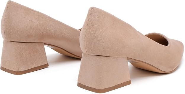 Elegant Women's Closed Pointed Toe Slip-On Court Heels with Featuring Chunky Block Heel Stylish Shoes for Weddings & Parties