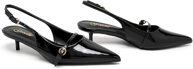 Elegant Women’s Pointed Toe Sling back Kitten Heel Sandals Perfect Wedding & Party Pumps Stylish Footwear (Size 3-8 UK)