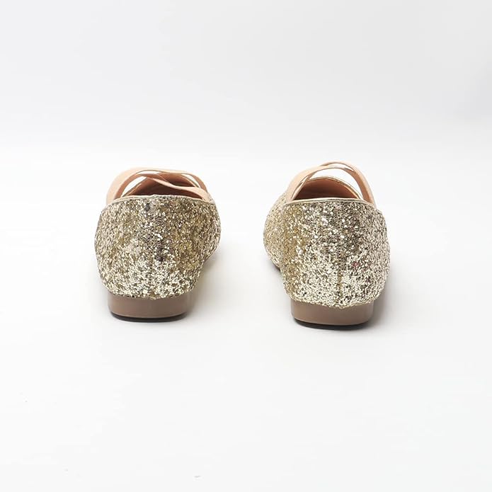 Girls Mary Jane Glitter Flats Sparkly Princess Shoes Weddings, Parties & Bridesmaid Strap Ballet Dress Shoes Toddlers & Kids