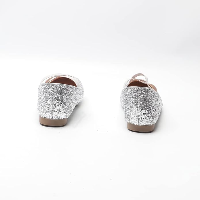 Girls Mary Jane Glitter Flats Sparkly Princess Shoes Weddings, Parties & Bridesmaid Strap Ballet Dress Shoes Toddlers & Kids