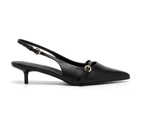 Elegant Women’s Pointed Toe Sling back Kitten Heel Sandals Perfect Wedding & Party Pumps Stylish Footwear (Size 3-8 UK)