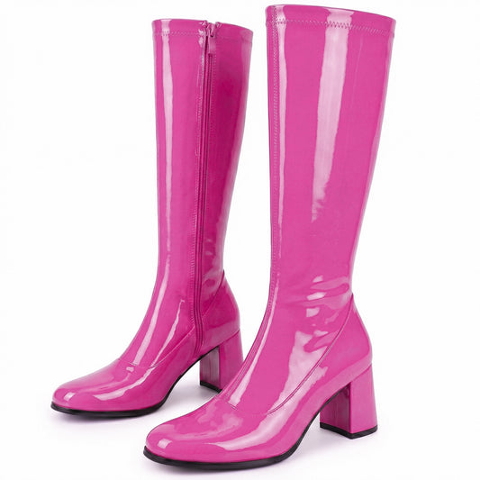 Ladies Womens Fancy Dress Party Go Go 1960s & 1970s Retro Look Girls Shoes | Lady Costume Heels Boots