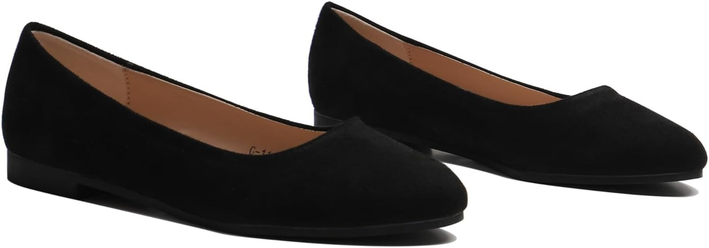Ladies Ballet Flats Comfortable Work Shoes Slip-On Ballerina Pumps Every day Wear Casual Closed Toe Shoes UK Sizes 3-8