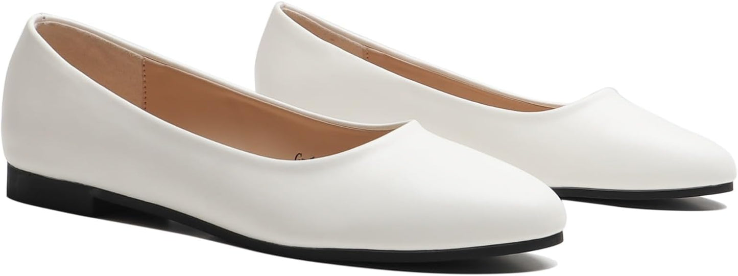 Ladies Ballet Flats Comfortable Work Shoes Slip-On Ballerina Pumps Every day Wear Casual Closed Toe Shoes UK Sizes 3-8