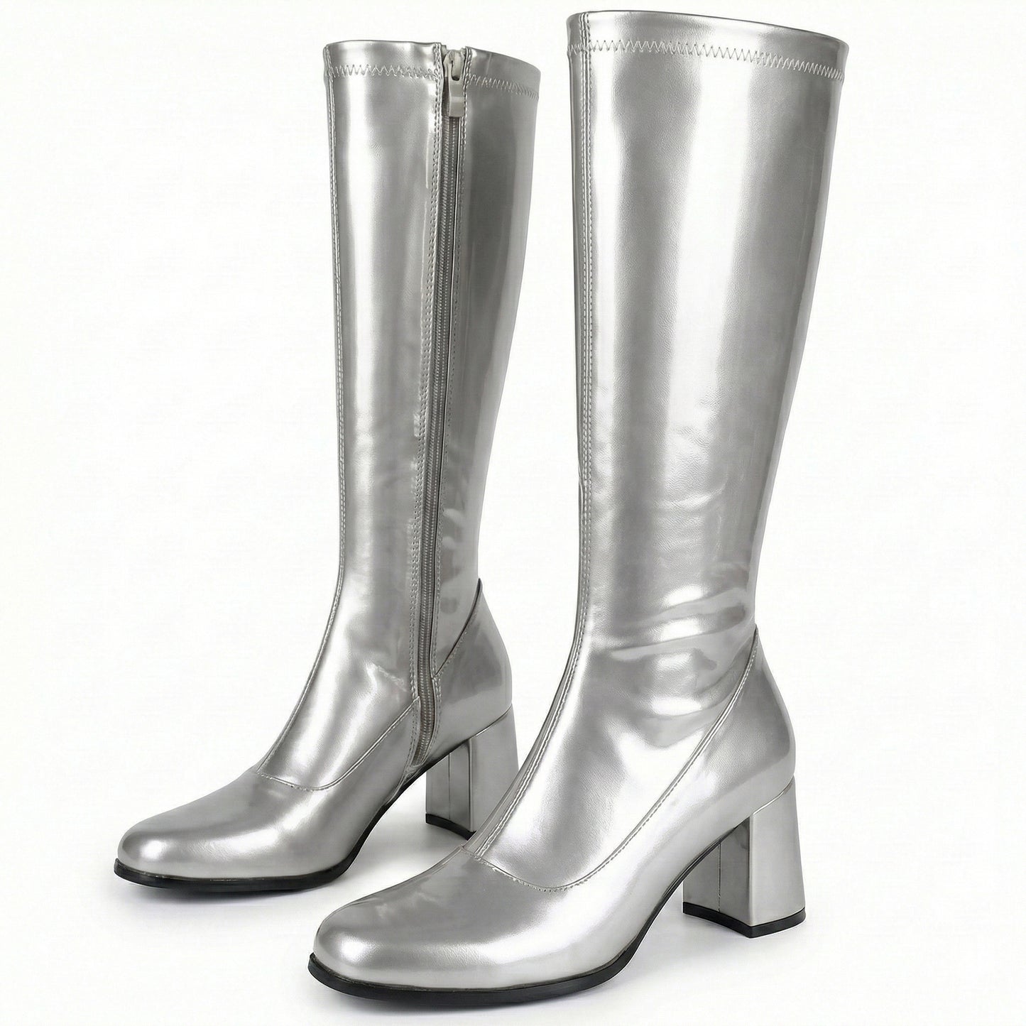 Ladies Womens Fancy Dress Party Go Go 1960s & 1970s Retro Look Girls Shoes | Lady Costume Heels Boots