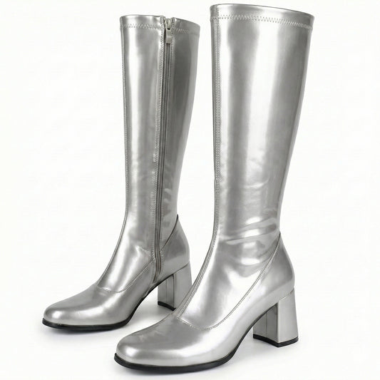 Ladies Womens Fancy Dress Party Go Go 1960s & 1970s Retro Look Girls Shoes | Lady Costume Heels Boots