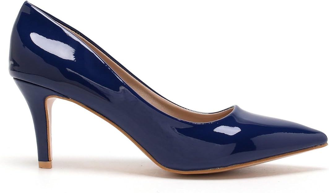 Women’s Low Heel Court Shoes Elegant Pointed Toe Mid Heel Pumps for Office, Work, Wedding & Formal Wear Comfort Shoes UK