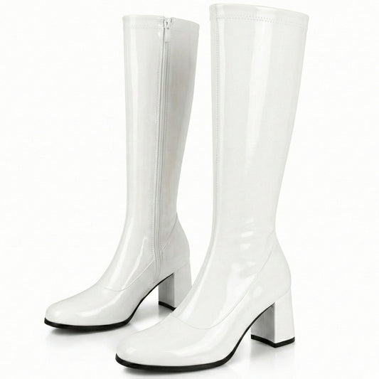 Ladies Womens Fancy Dress Party Go Go 1960s & 1970s Retro Look Girls Shoes | Lady Costume Heels Boots