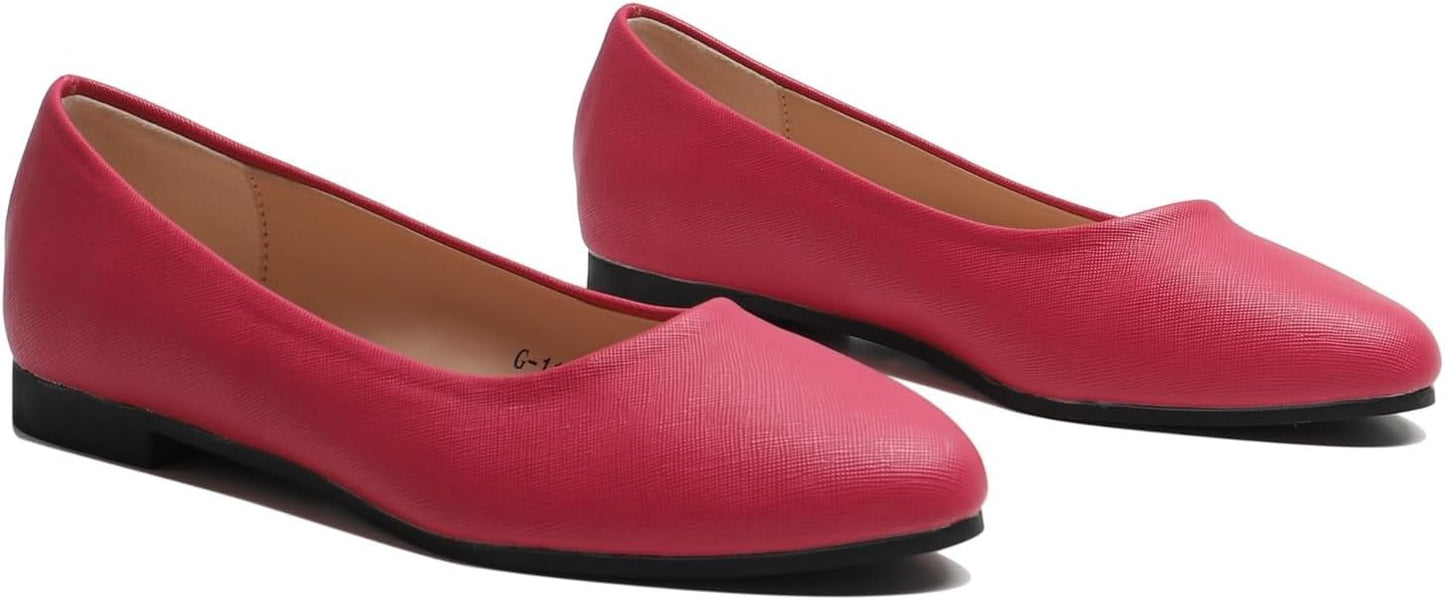 Ladies Ballet Flats Comfortable Work Shoes Slip-On Ballerina Pumps Every day Wear Casual Closed Toe Shoes UK Sizes 3-8