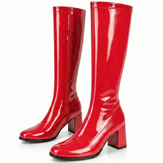 Ladies Womens Fancy Dress Party Go Go 1960s & 1970s Retro Look Girls Shoes | Lady Costume Heels Boots