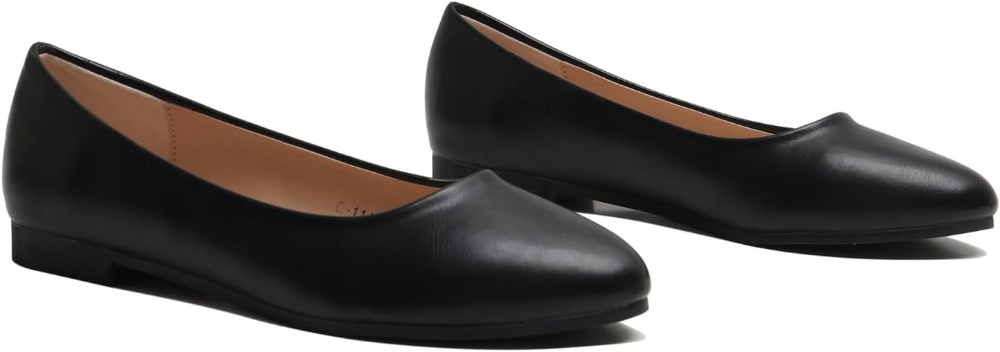 Ladies Ballet Flats Comfortable Work Shoes Slip-On Ballerina Pumps Every day Wear Casual Closed Toe Shoes UK Sizes 3-8