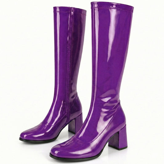 Ladies Womens Fancy Dress Party Go Go 1960s & 1970s Retro Look Girls Shoes | Lady Costume Heels Boots