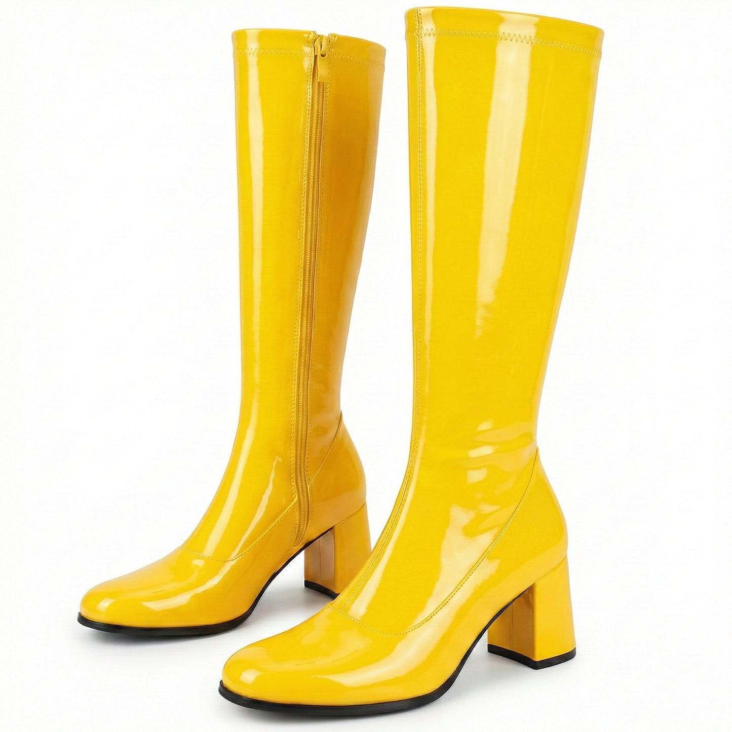 Ladies Womens Fancy Dress Party Go Go 1960s & 1970s Retro Look Girls Shoes | Lady Costume Heels Boots