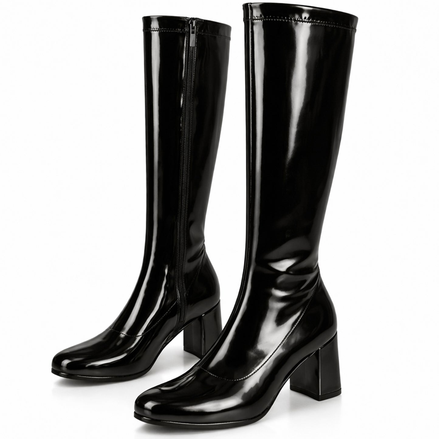 Ladies Womens Fancy Dress Party Go Go 1960s & 1970s Retro Look Girls Shoes | Lady Costume Heels Boots