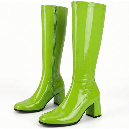 Ladies Womens Fancy Dress Party Go Go 1960s & 1970s Retro Look Girls Shoes | Lady Costume Heels Boots