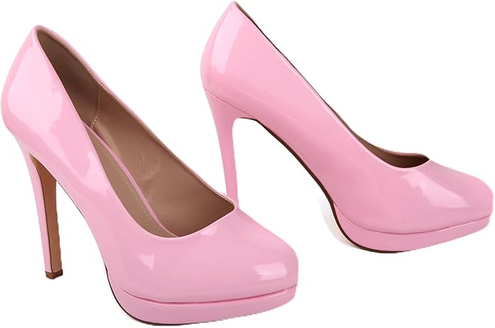 New Mens Womens Drag Queen Cross Dresser HIGH Heel Round Toe Court Shoes