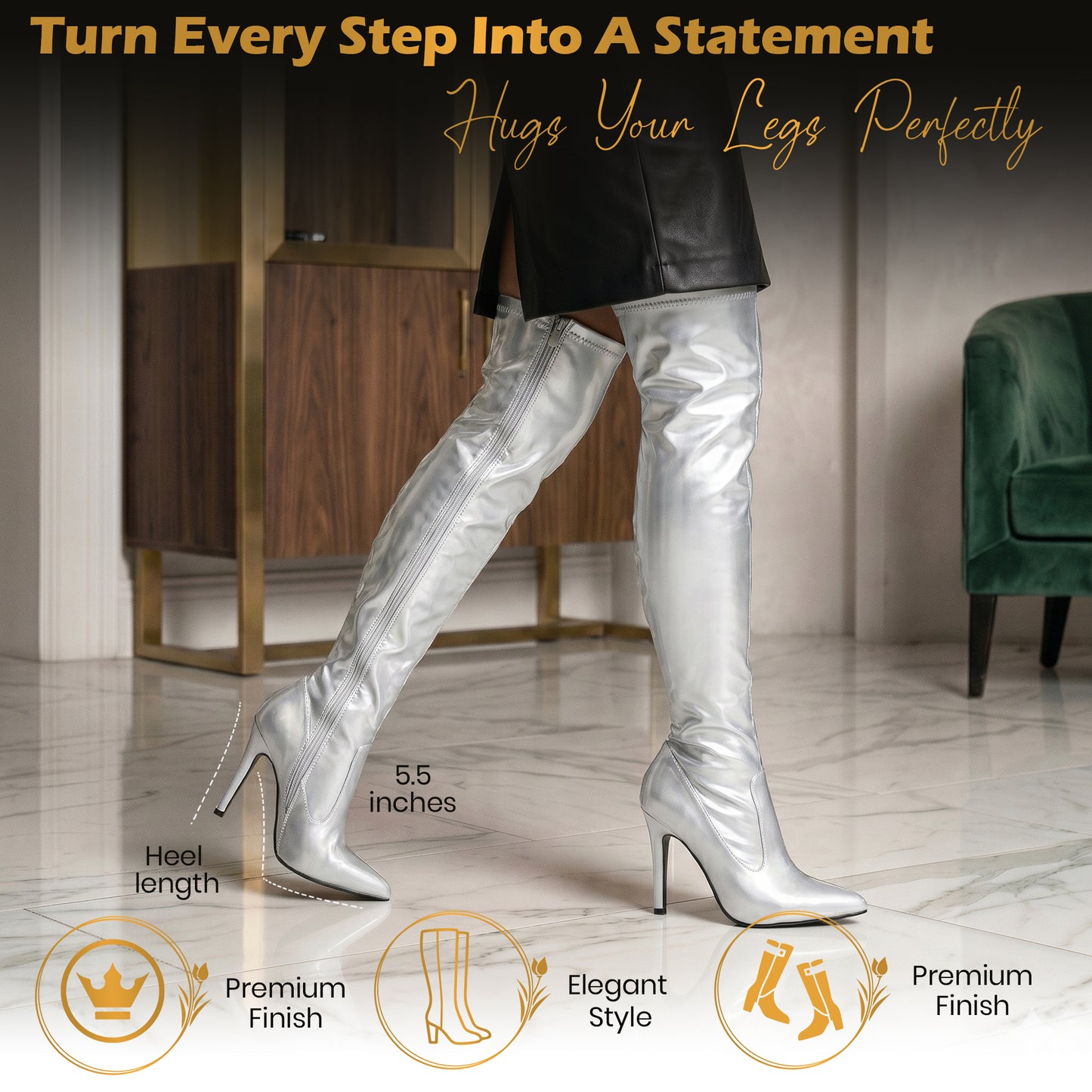 New Women Ladies Thigh High Over The Knee High Heel Stretch Boots