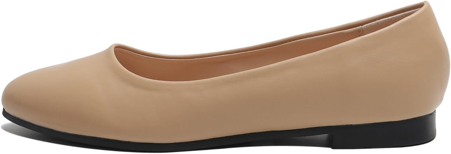Ladies Ballet Flats Comfortable Work Shoes Slip-On Ballerina Pumps Every day Wear Casual Closed Toe Shoes UK Sizes 3-8