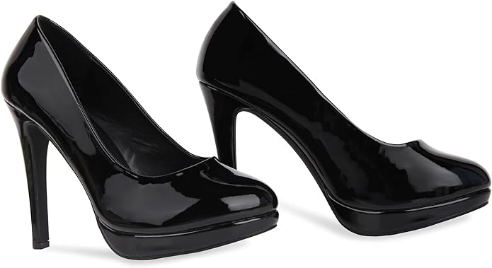 New Mens Womens Drag Queen Cross Dresser HIGH Heel Round Toe Court Shoes