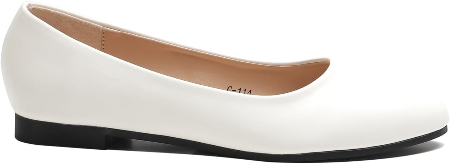 Ladies Ballet Flats Comfortable Work Shoes Slip-On Ballerina Pumps Every day Wear Casual Closed Toe Shoes UK Sizes 3-8