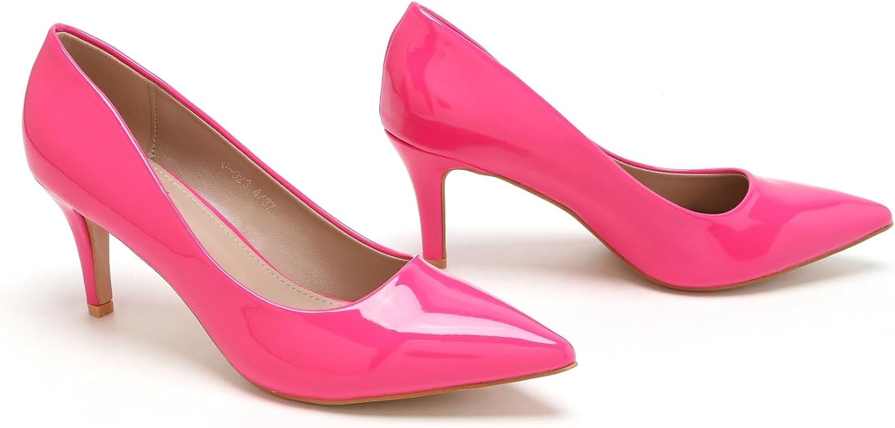 Women’s Low Heel Court Shoes Elegant Pointed Toe Mid Heel Pumps for Office, Work, Wedding & Formal Wear Comfort Shoes UK