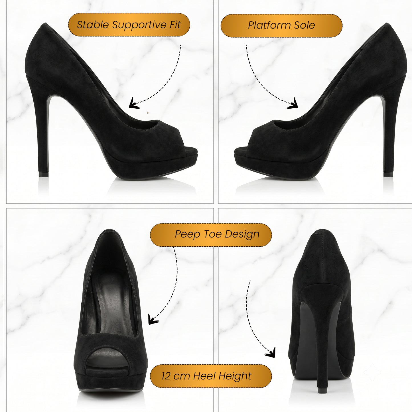 Mens Womens Drag Queen Cross Dresser HIGH Heel PEEP Toe Court Shoes