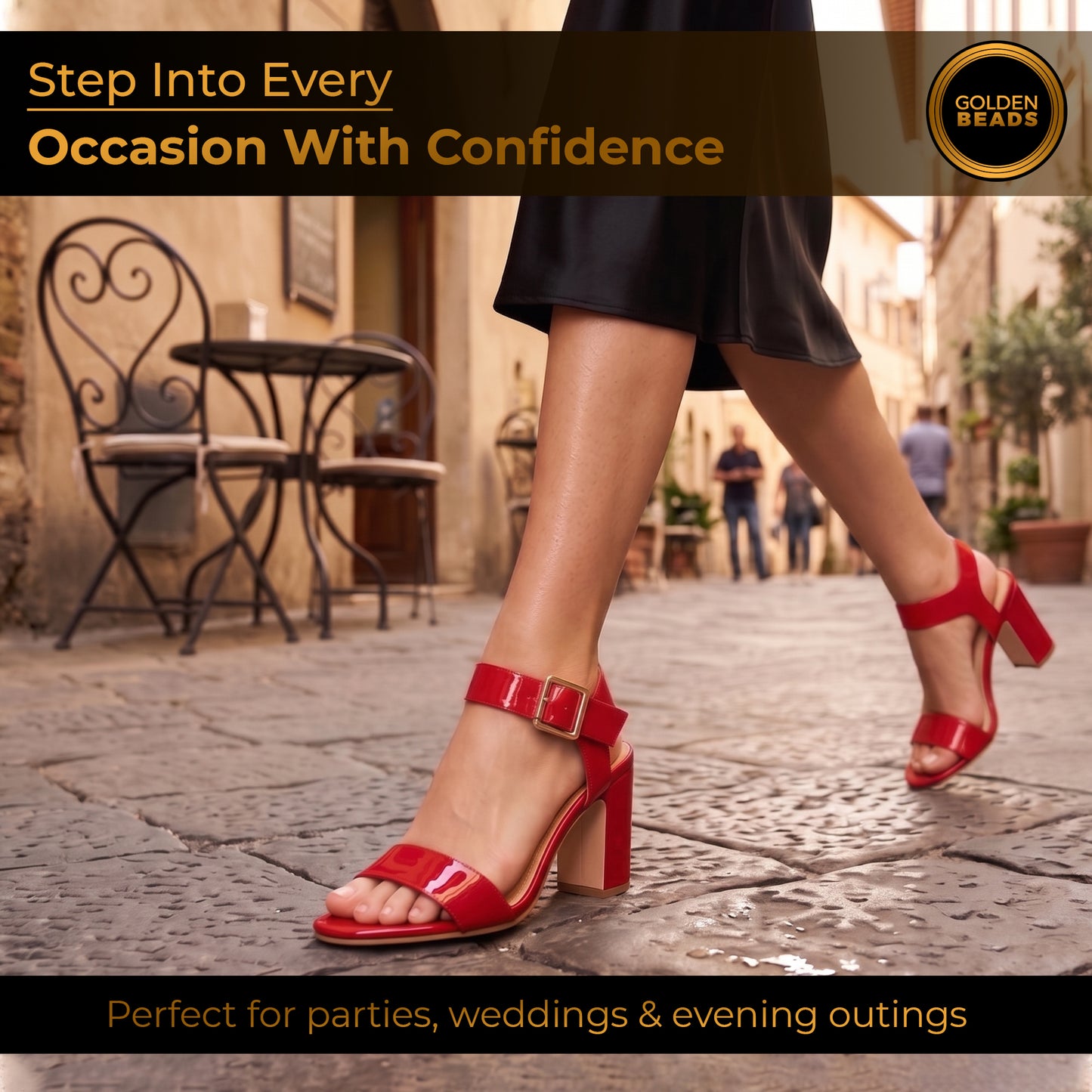 Women Party and casual Low MID Heel Block Peep Toe Ladies Ankle Strap Party Strappy ladies Sandals