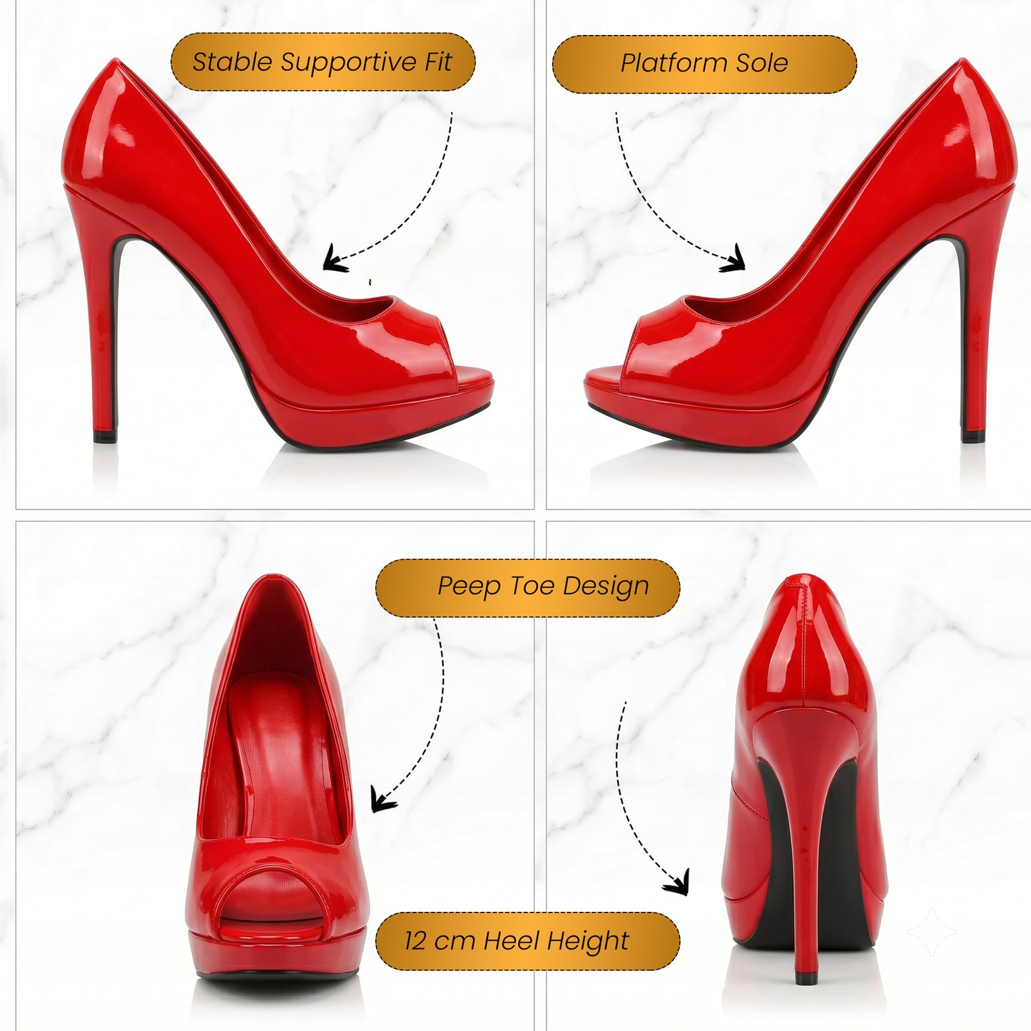 Mens Womens Drag Queen Cross Dresser HIGH Heel PEEP Toe Court Shoes