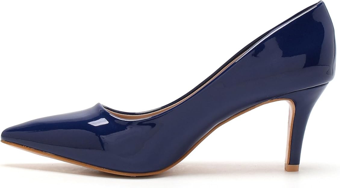 Women’s Low Heel Court Shoes Elegant Pointed Toe Mid Heel Pumps for Office, Work, Wedding & Formal Wear Comfort Shoes UK