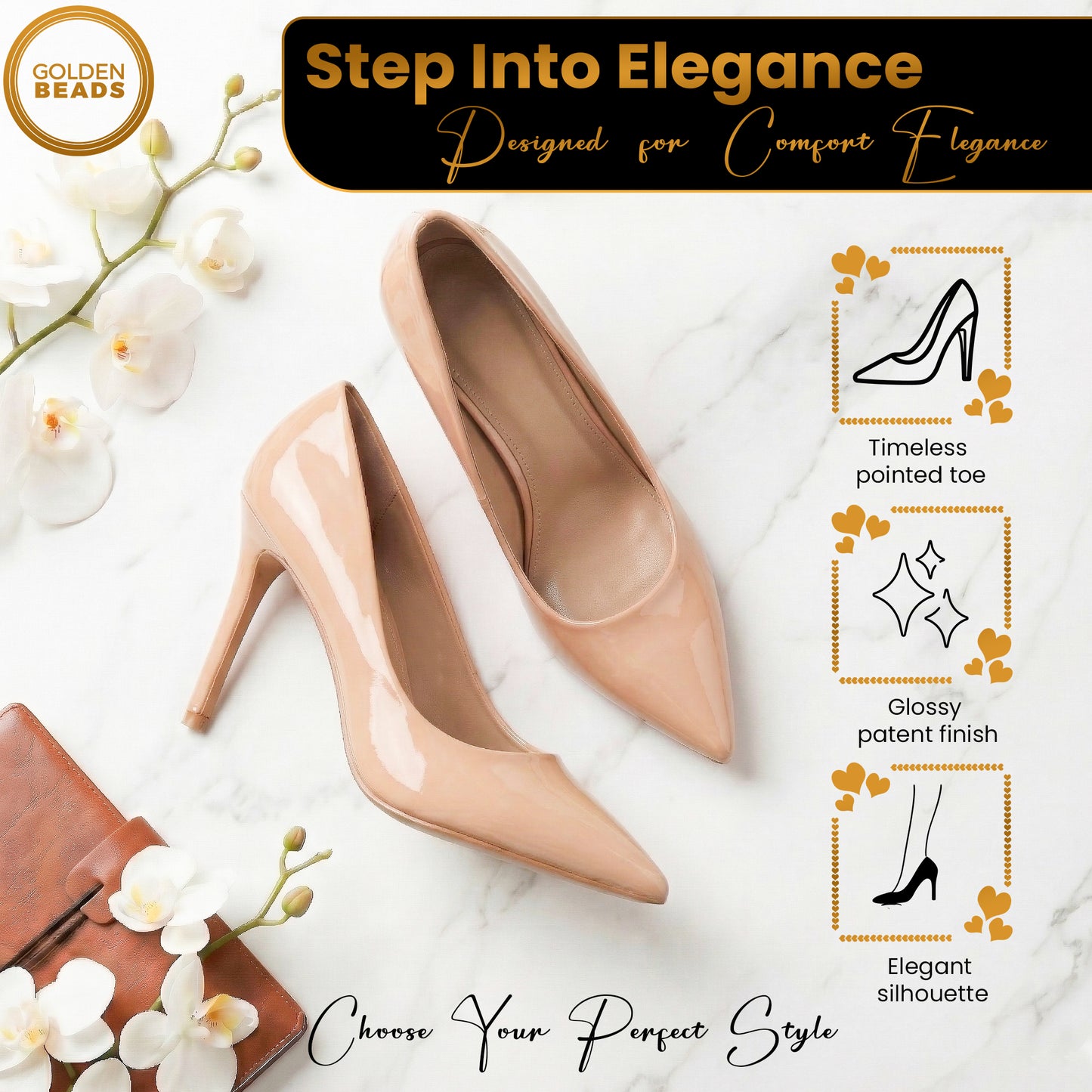 Women’s Low Heel Court Shoes Elegant Pointed Toe Mid Heel Pumps for Office, Work, Wedding & Formal Wear Comfort Shoes UK