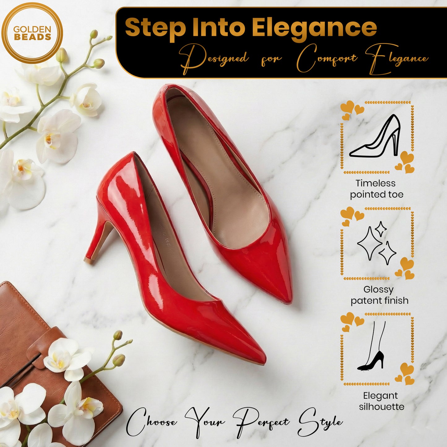Women’s Low Heel Court Shoes Elegant Pointed Toe Mid Heel Pumps for Office, Work, Wedding & Formal Wear Comfort Shoes UK