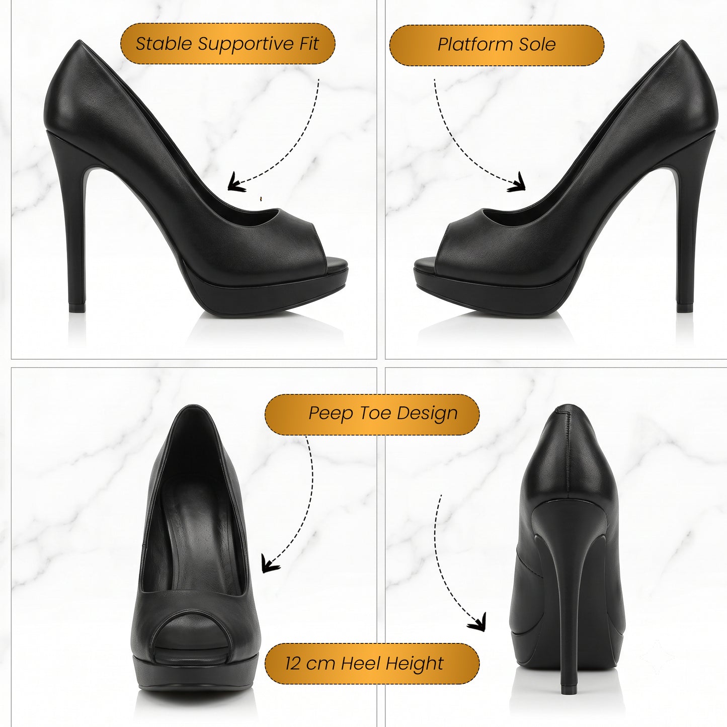 Mens Womens Drag Queen Cross Dresser HIGH Heel PEEP Toe Court Shoes