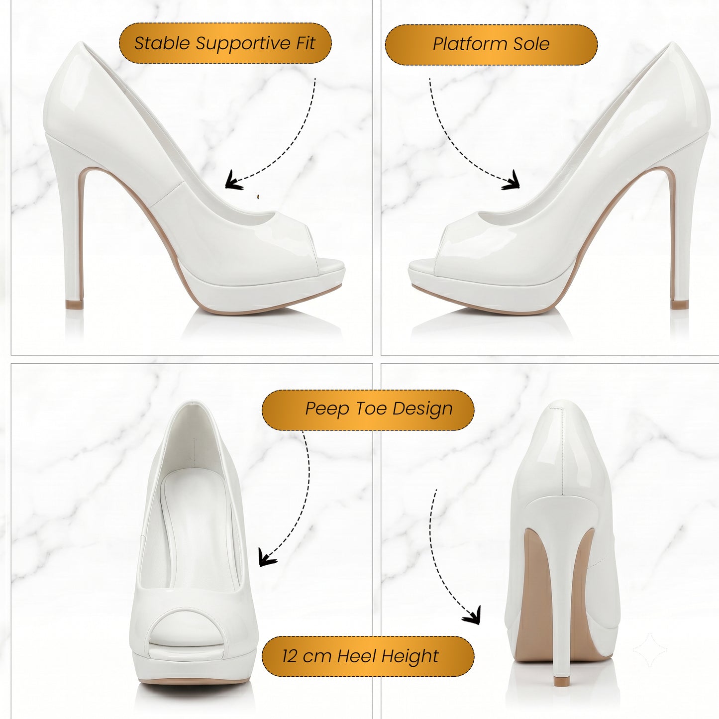 Mens Womens Drag Queen Cross Dresser HIGH Heel PEEP Toe Court Shoes