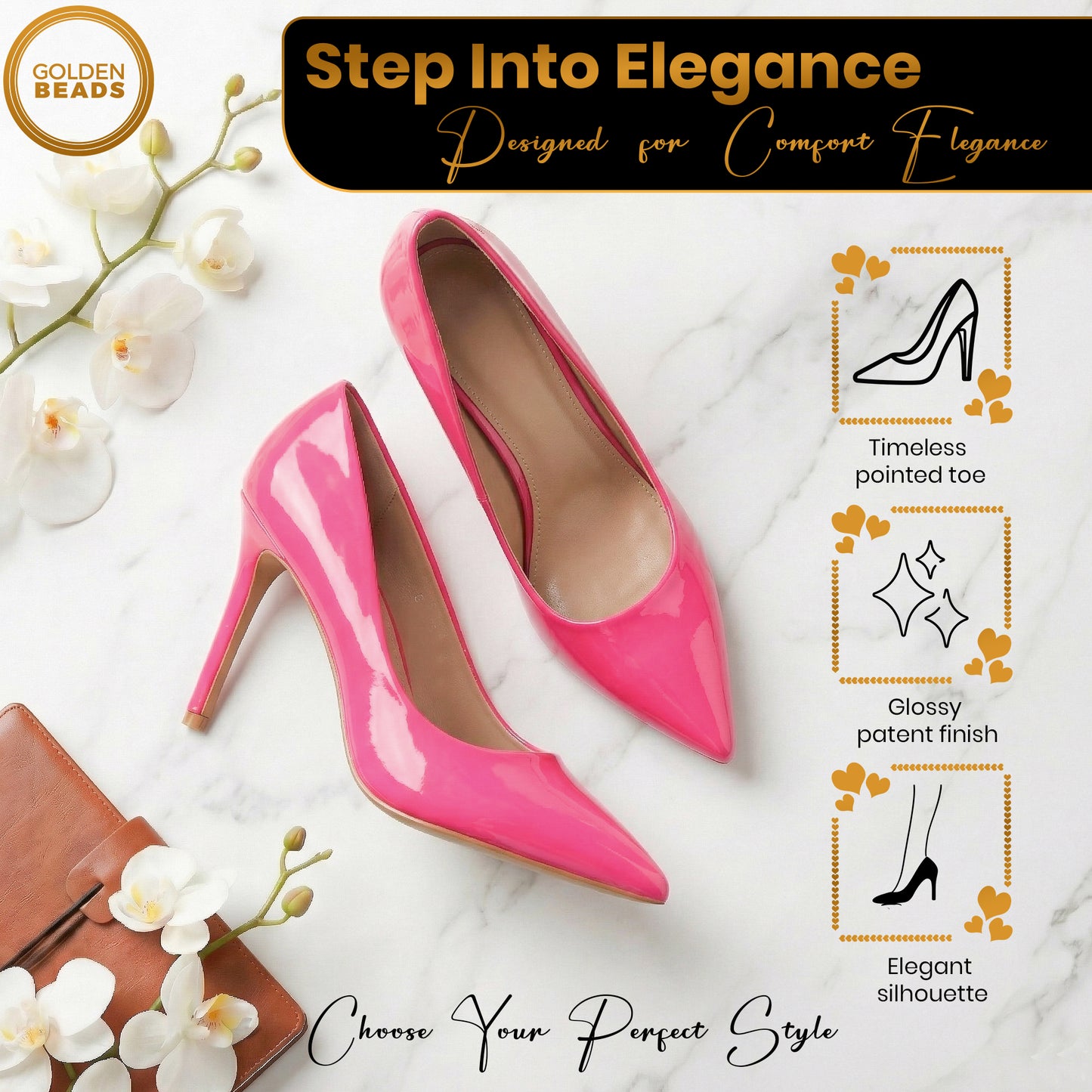 Women’s Low Heel Court Shoes Elegant Pointed Toe Mid Heel Pumps for Office, Work, Wedding & Formal Wear Comfort Shoes UK