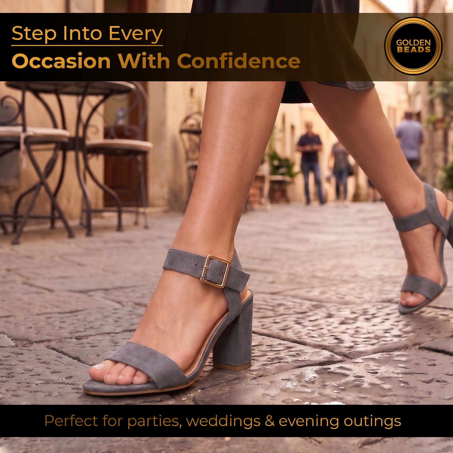 Women Party and casual Low MID Heel Block Peep Toe Ladies Ankle Strap Party Strappy ladies Sandals