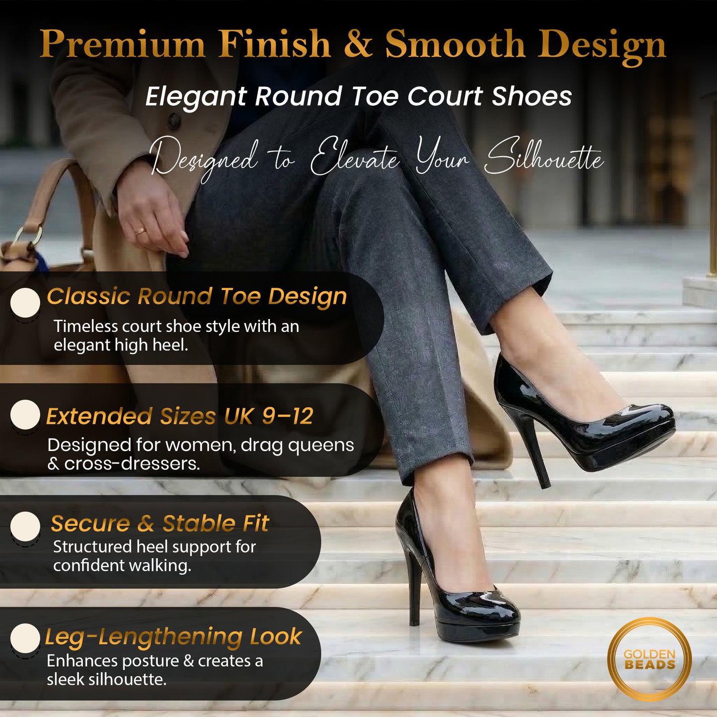 New Mens Womens Drag Queen Cross Dresser HIGH Heel Round Toe Court Shoes